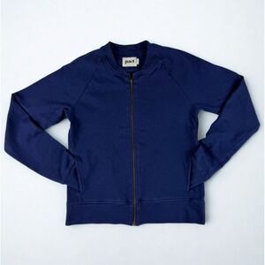 Pact Jacket Womens S Navy Blue Organic Cotton Full Zip Sustainable Minimalist